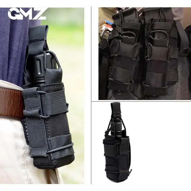 Outdoor Hiking Climbing Map Pouch Tactical Flashlight Pouch Knife Holder Magazine EDC Tools