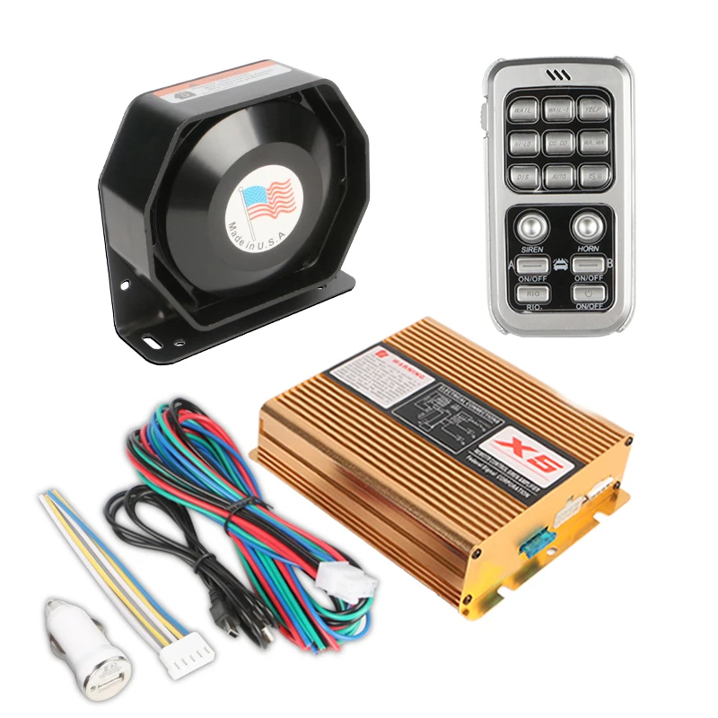 

Vehicle Warning Horn Car Police Siren Speaker 200W Microphone Loudspeaker Emergency Alarm System 12V for car Police Fire Siren