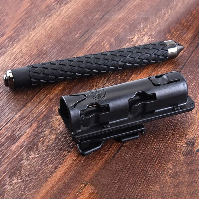 Baton Holster 360 Degree Rotating Baton Stand Plastic Black Telescopic Baton Holster Safe Defense Kit Police Equipment Accessories Tactical