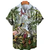 Tropical Jungle Flamingo 3d Print Hawaiian Shirt For Men Summer Street Short Sleeves Tops Harajuku Lapel Button Loose Blouse 4