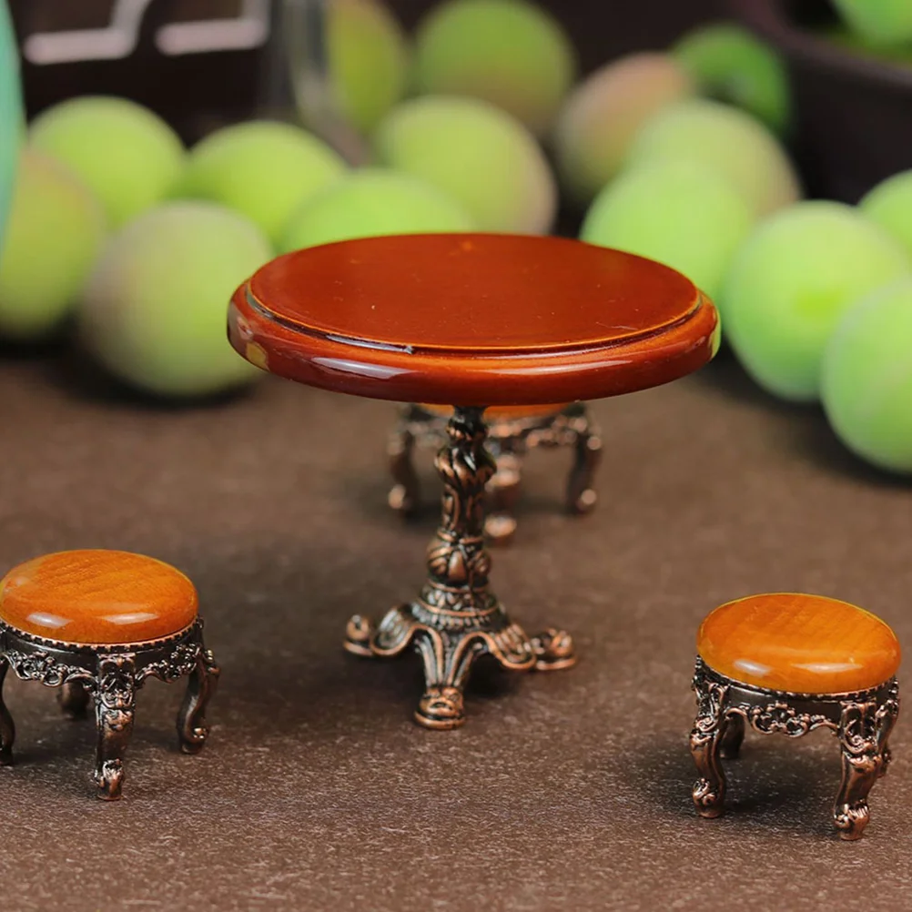 

Винтажные Аксессуары для кукольного домика, миниатюрные мебельные стулья, миниатюрный декор для стола с круглой стороной