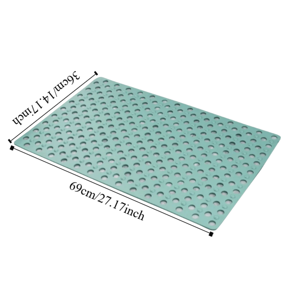 Rectangle Suction Cups Shower Stall Mat Drainage Holes Anti Slip Bathroom Mat Machine Washable Non-Slip Safety Bath Mat Toilet