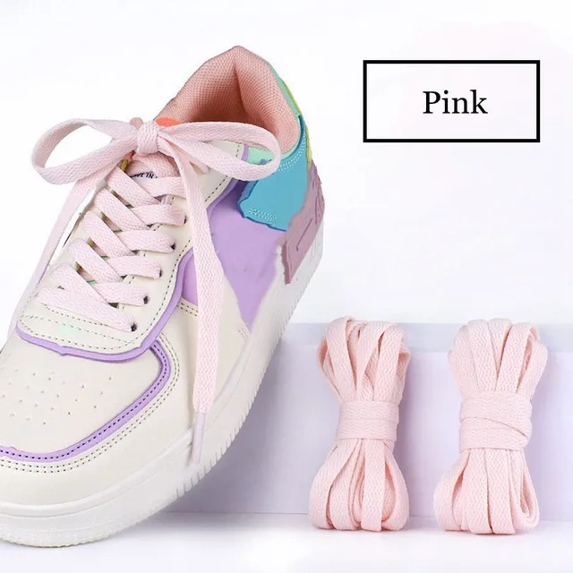 36Colors Flats Shoelaces For Air Force Tennis Shoe Laces Sneaker White Black Canvas Men Women Shoelace Basketball Shoes Strings Pink
