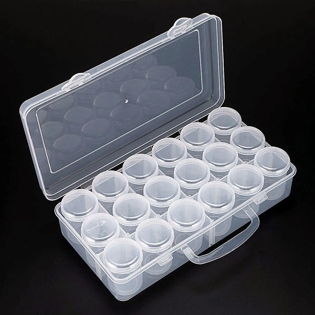 Diamond Painting Storage Box Round Bottle Multipurpose Transparent Storage Container For Beads Organizer 18
