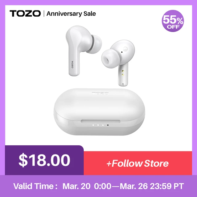 TOZO-miniauriculares inalámbricos A2 con Bluetooth 5,3, auriculares  intrauditivos ligeros con micrófono incorporado, impermeables IPX5 -  AliExpress