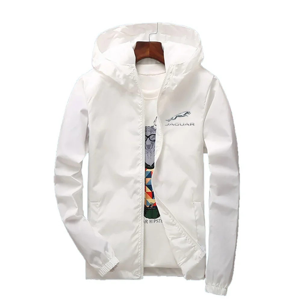 Men Spring Autumn Casual Outdoor Zipper Fashion Jacket Color Coat Hooded Sports Plus Size Thin Windbreaker Solid Trend Unisex
