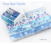 10 Rolls Washi Tape Set Scrapbooking Masking Stickers for Paper DIY Craft Gift Decoration Student Stationery Supply 2
