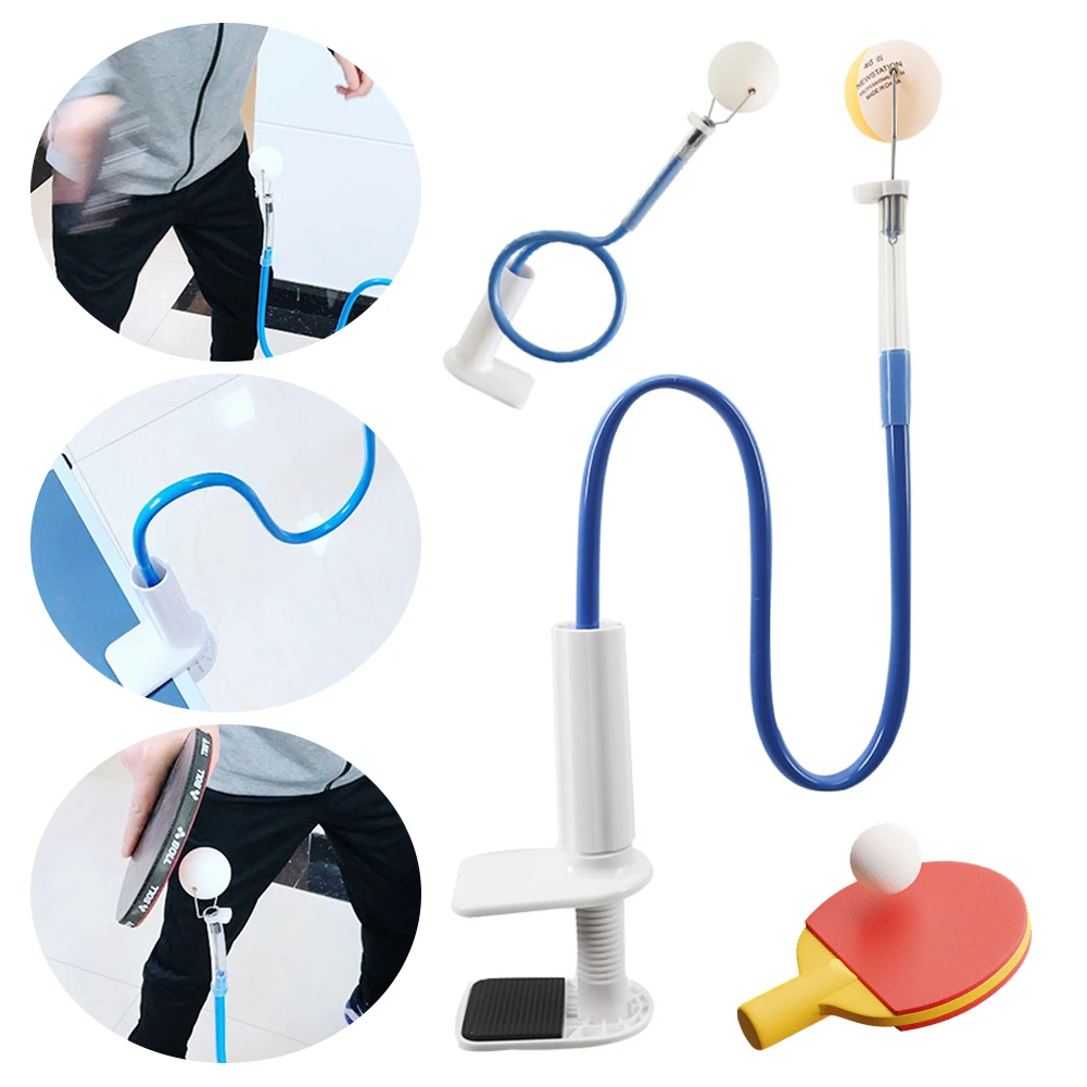 Table Tennis Ball Trainer Pingpong Practice Training Device Rapid Rebound Self-Study Robot Ball with Table Clamp for Beginners