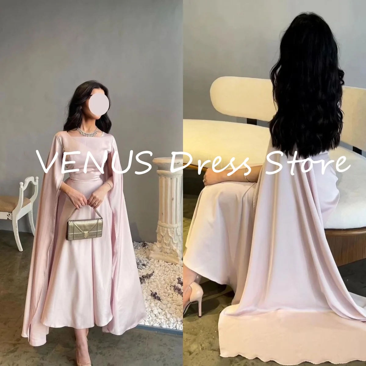 

VENUS Pink quinceañera dresses Long dresses Elegant and beautiful dresses for women Zipper up Long Sleeves