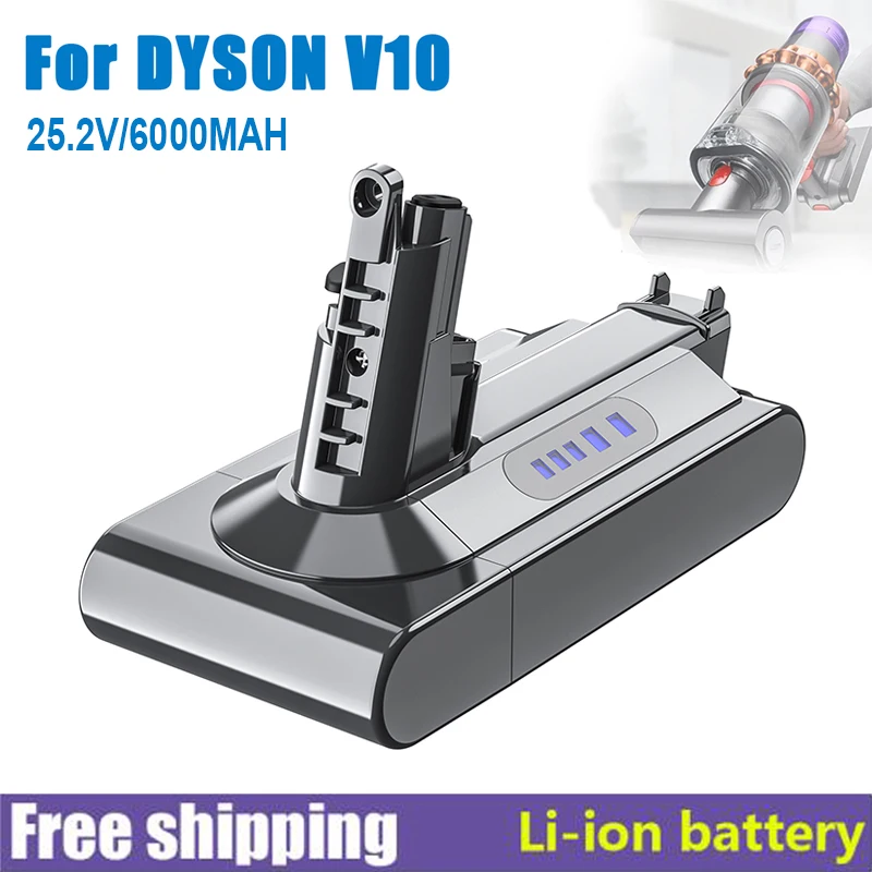 Per Dyson Battery Sv12 25.2V 6000Mah V10 Batteria Per Dyson V10 Sv12 V10 Batteria Aspirapolvere Portatile Strumenti Addebitabili Batteria