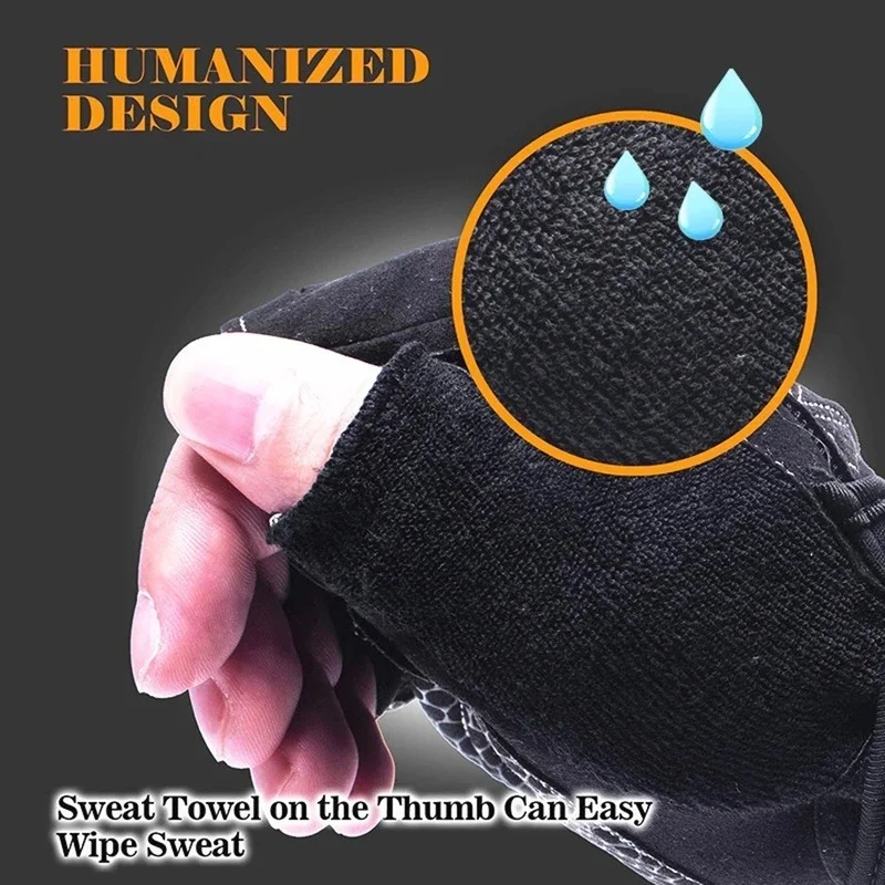 Cycling Gloves Half Finger Anti-slip Anti-sweat Sport Gloves Breathable Fitness Weight Lifting Gym Gloves Exercise Workout Glove