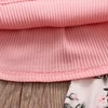 Newborn Baby Girl Clothes Set Solid Knitting Long Sleeve Tops Floral Print Pants Headband 3Pcs Outfits Casual Infant Clothing 5