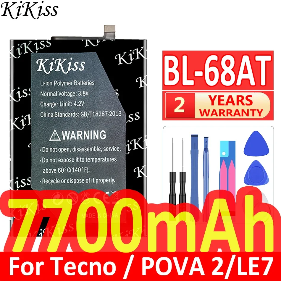

Мощная аккумуляторная батарея 7700 мАч KiKiss для Tecno POVA 2 pova2 LE7