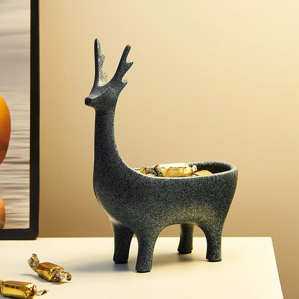 

Modern Animal Storage Box Golden Deer Model Resin Statue Nordic Home Decor Accessories Living Room Decoration Desk Display