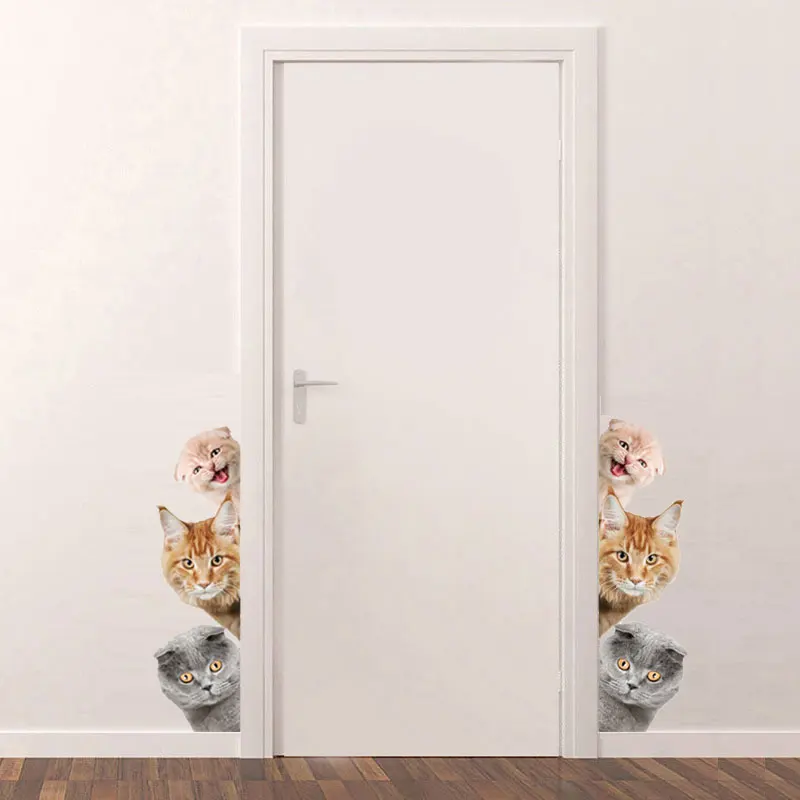 Wall Stickers Self Adhesive Wall Stickers Vinyl Stickers Vinyl Wall Stickers Self Adhesive Stickers Window Stickers Dogs Cats 3D Wall Sticker for Kids Room Home Decor