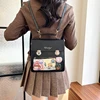 Japanese School Small Backpack Student Shoulder Crossbody Bag Clear Window Ita Handbag With Insert For Pin Display Rucasack 2
