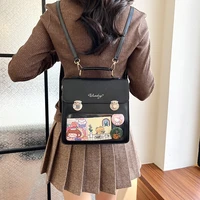 Japanese School Small Backpack Student Shoulder Crossbody Bag Clear Window Ita Handbag With Insert For Pin Display Rucasack 2