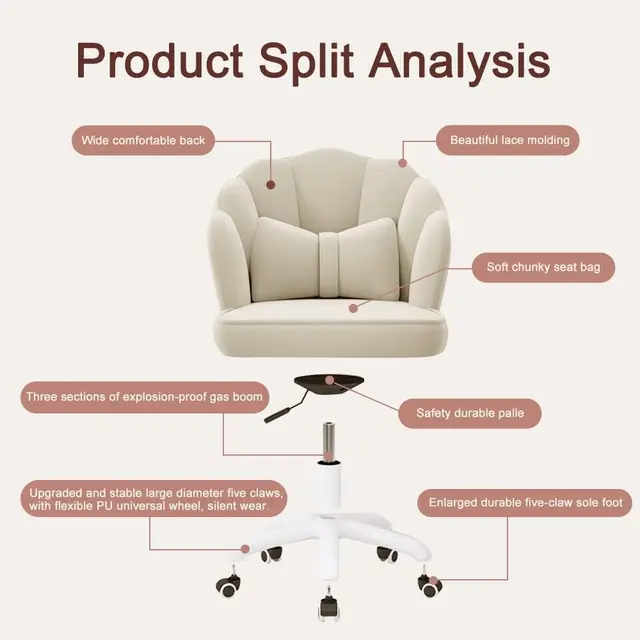 كرسي مكتبي مع مسند منتصف الظهر ، كرسي معتم حديث ، متغير الارتفاع ودوار ، مخمل ، المنزل والمكتب