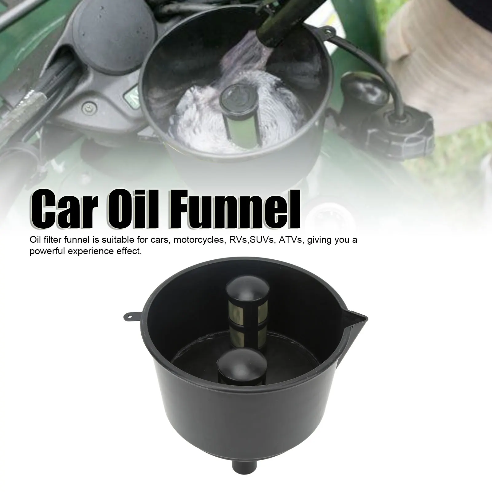 AF15CB Car Oil Filter Funnel Large Wide Mouth Portable Diesel Filter Funnel for Cars Motorcycles RVs SUVs ATVs