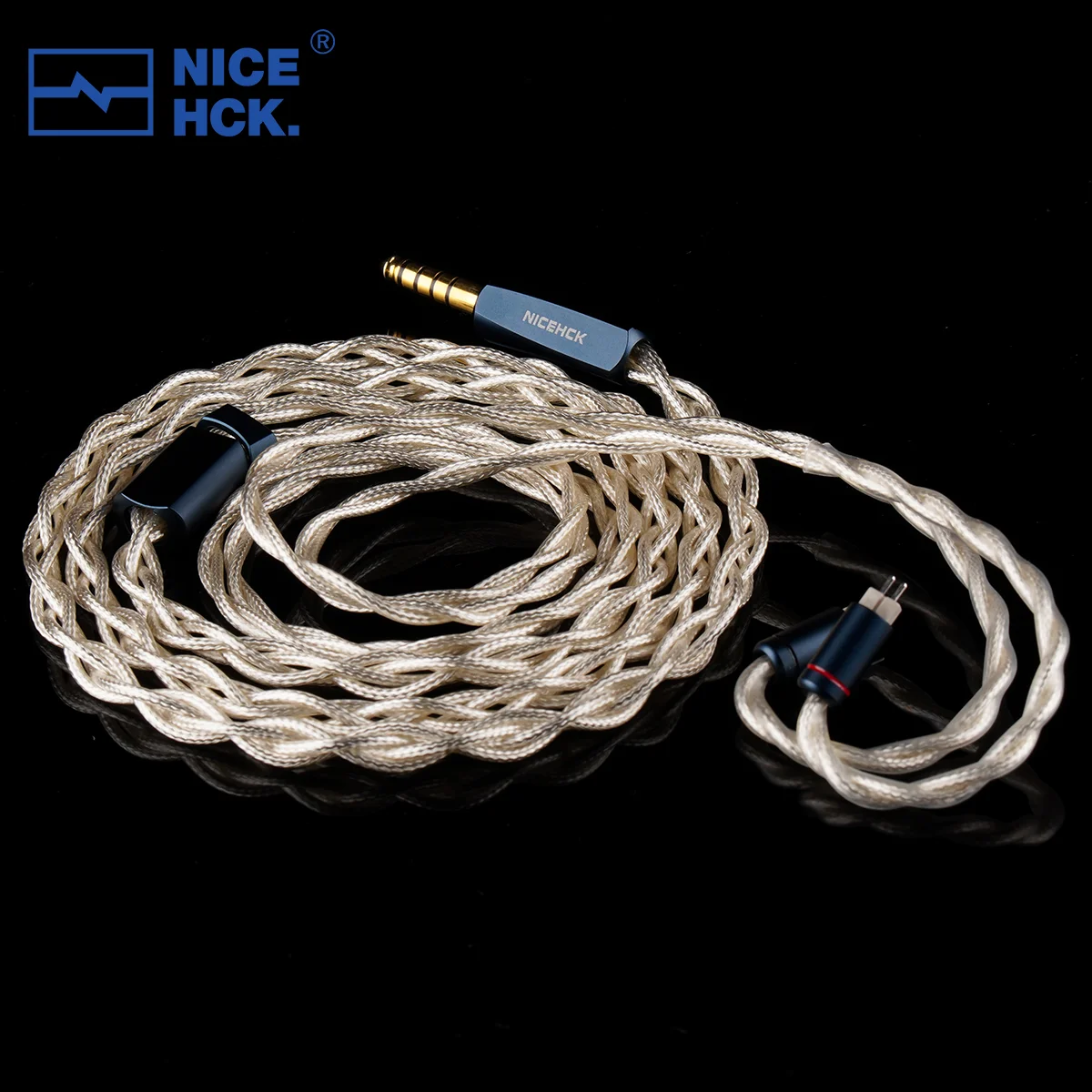 NICEHCK AuKing2 HiFi イヤホンケーブル 7N 金メッキ OCC + 銀メッキ