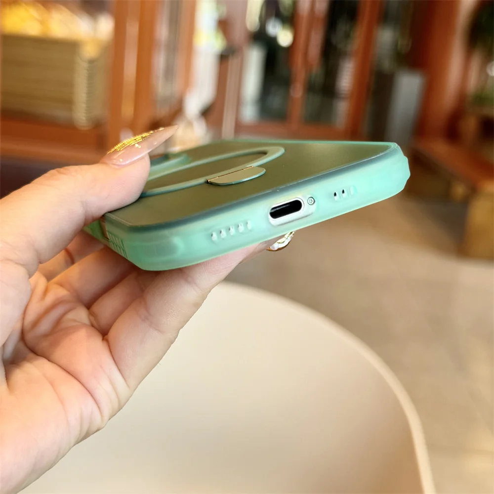 Luxury Matte Translucent Magnetic Ring Stand Phone Case with Lens Protection and Shockproof Design