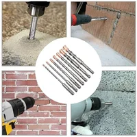 Jeu de forets à percussion SDS Plus, 7 pièces, 4 cannelures, 5 6 8 10 12 14 16 18mm 160 200mm pour bloc de brique en béton, maçonnerie en pierre et granit 5