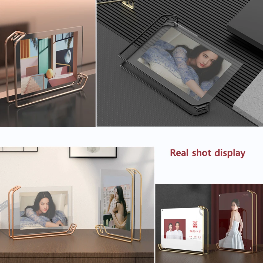 Office Picture Frame Acrylic Photo Frame Metal Photos Frame Purple