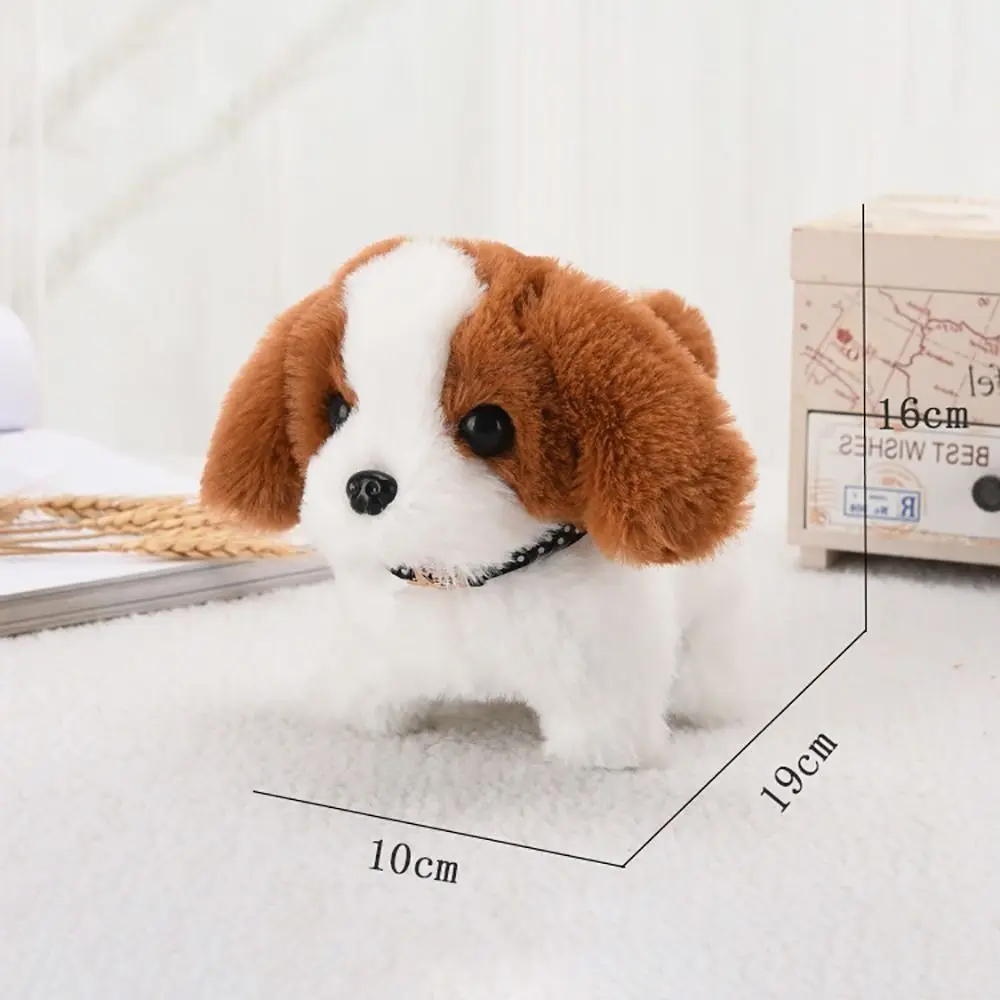 Xmas Gift 18CM Simulation Puppy Interactive Wagging Plush Toys Brown White Grey Cute Dog Robot For Kids 6