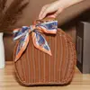 Round Wicker Suitcase Large Capacity Dust-proof Rattan Woven Luggage Box Handmade with Double Handle Sundries Organizer Outdoor 5