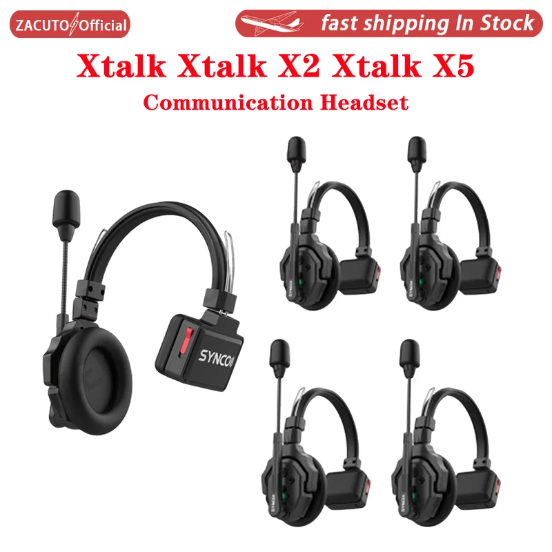 

Беспроводная система внутренней связи SYNCO Xtalk X2 Xtalk X5, 2,4 ГГц, гарнитура с аккумулятором и беспроводным микрофоном