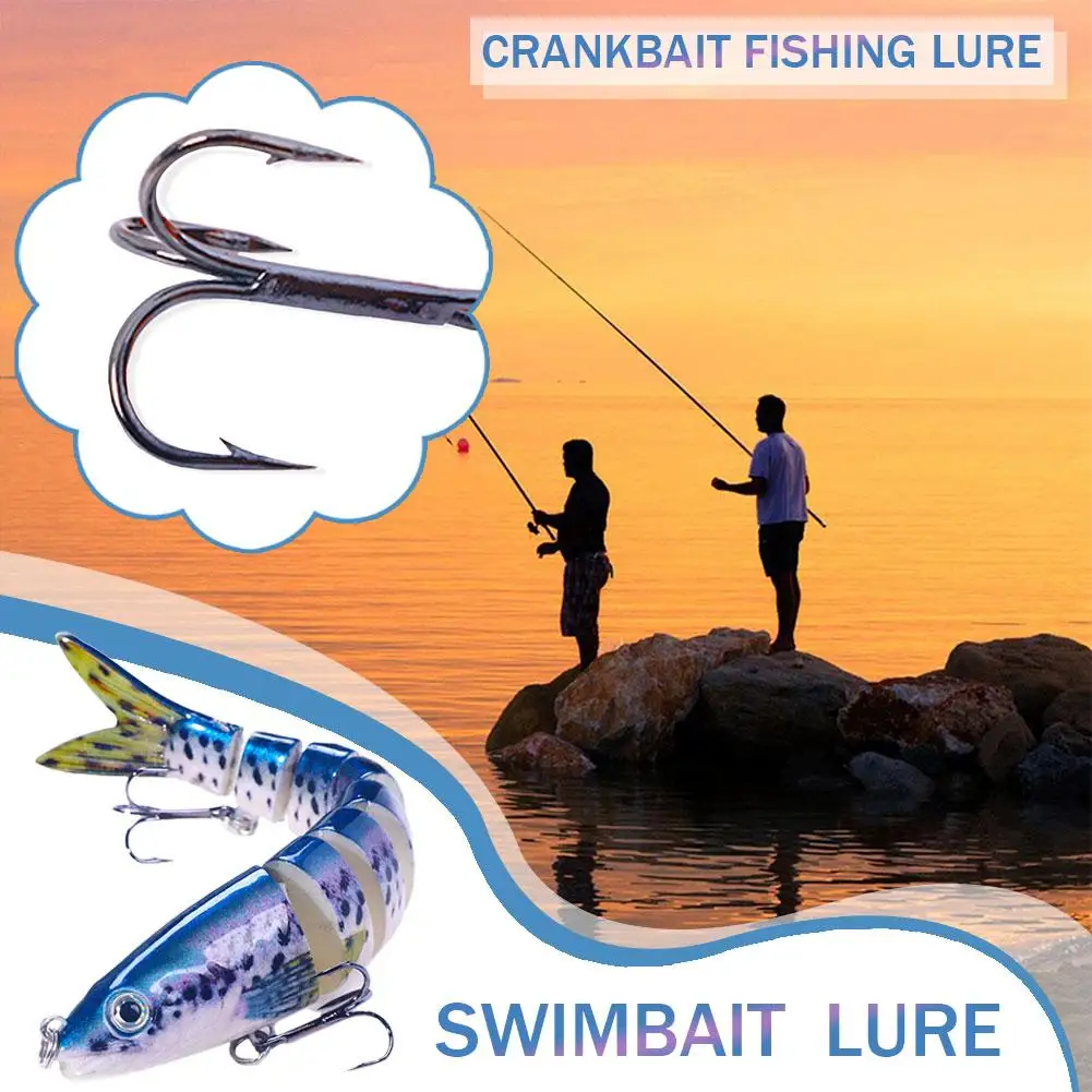 Swimbait Lure Fishing Lures,Lifelike Swimming Action, Durable, for Freshwater & Saltwater Fishing,Multi Jointed Fishing Lure - 2