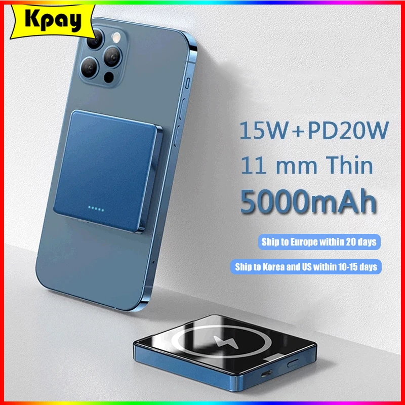 

Portable Mini 10000mAh Macsafe Power Bank Auxiliary Battery Magnetic Wireless Powerbank For iPhone 13 14 Xiaomi External Charger