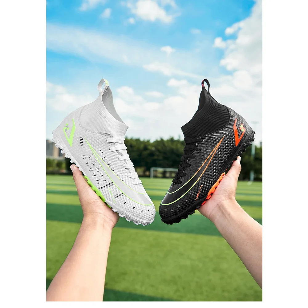 Neue High Bang Flying Weaving für Jungen und Mädchen AG Nagel Kunstrasen Student Leder Fuß Campus Fußballschuhe_voghion.com