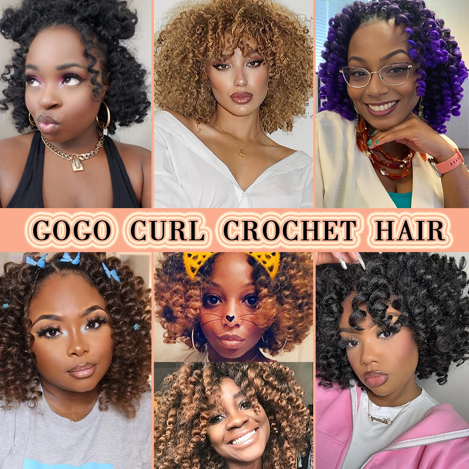 Wand Curl Crochet Braids Hair Jamaican Bounce Wand Curls Crochet Hair 8 Inch Synthetic Afro Crochet Braid Hair For Black Women 6
