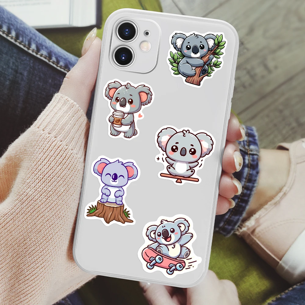 Whimsical Koala Stickers – Waterproof Decorative Set for Scrapbooks, Laptops, and More