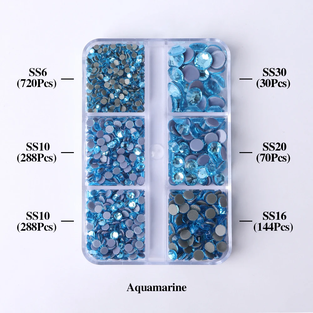 Enhanced Sparkling Glass Hotfix Rhinestones Set - Flat Back Glitter Crystals for Garment Embellishment