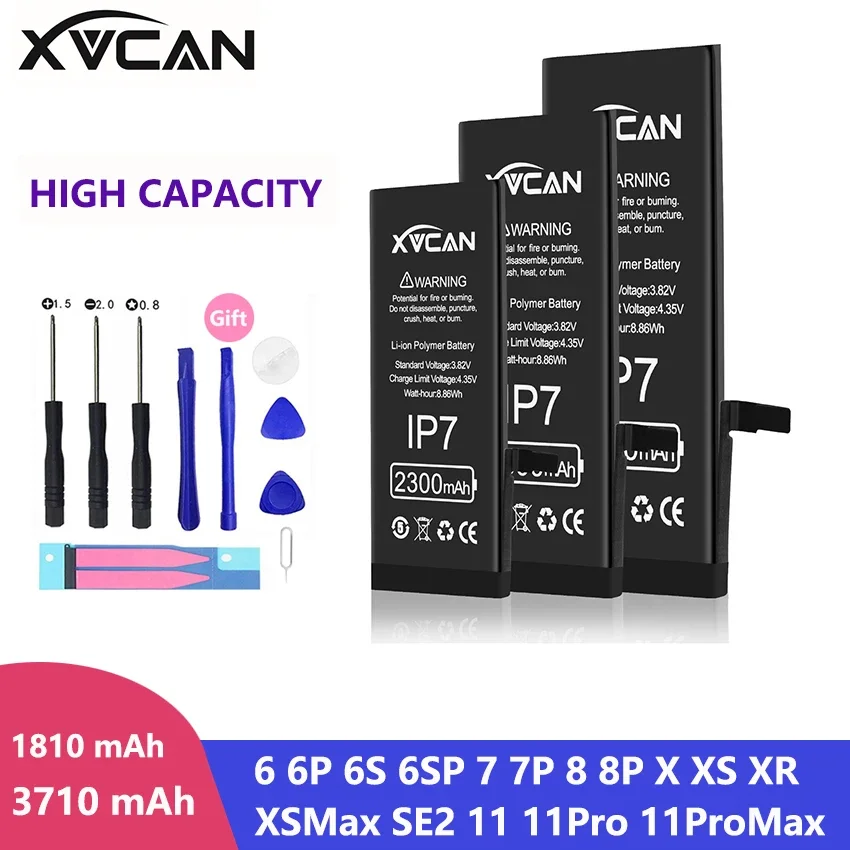 Xvcan Batteria Di Aggiornamento Originale Ad Alta Capacità Per Iphone 6 6S 7 8 Plus X Xr Se2 Xs 11 Pro Max Bateria Batterie Di Ricambio Per Telefono
