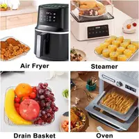 Support de friteuse à Air empilable Durable, plateau de friteuse à Air antiadhésif en acier inoxydable, panier de gril, Gadgets de cuisine 6
