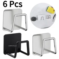 Kitchen Stainless Steel Sink Sponges Holder Self Adhesive Drain Drying Rack Kitchen Wall Hooks Accessories Storage Organizer 1