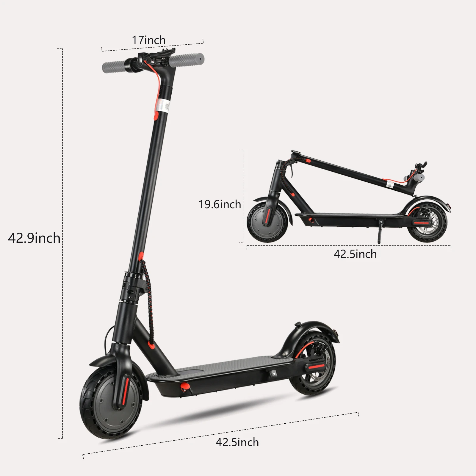350W Foldable Electric Scooter for Adults Teens,Explosion-proof Tires,Dual Brake System,Lightweight APP Support E-scooter 6