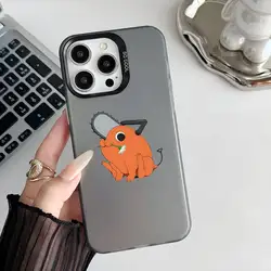 Anime Chainsaw Man Reze Arc Pochita Phone Case with Silver Gradient Back Cover - iPhone 14 Plus (Z1)