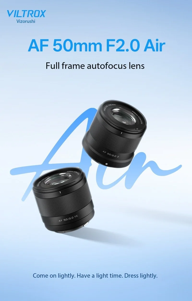 Viltrox AF 50mm f2.0 air Full Frame Auto Focus Lens for Sony E 6700 A7C2 A7CR A7