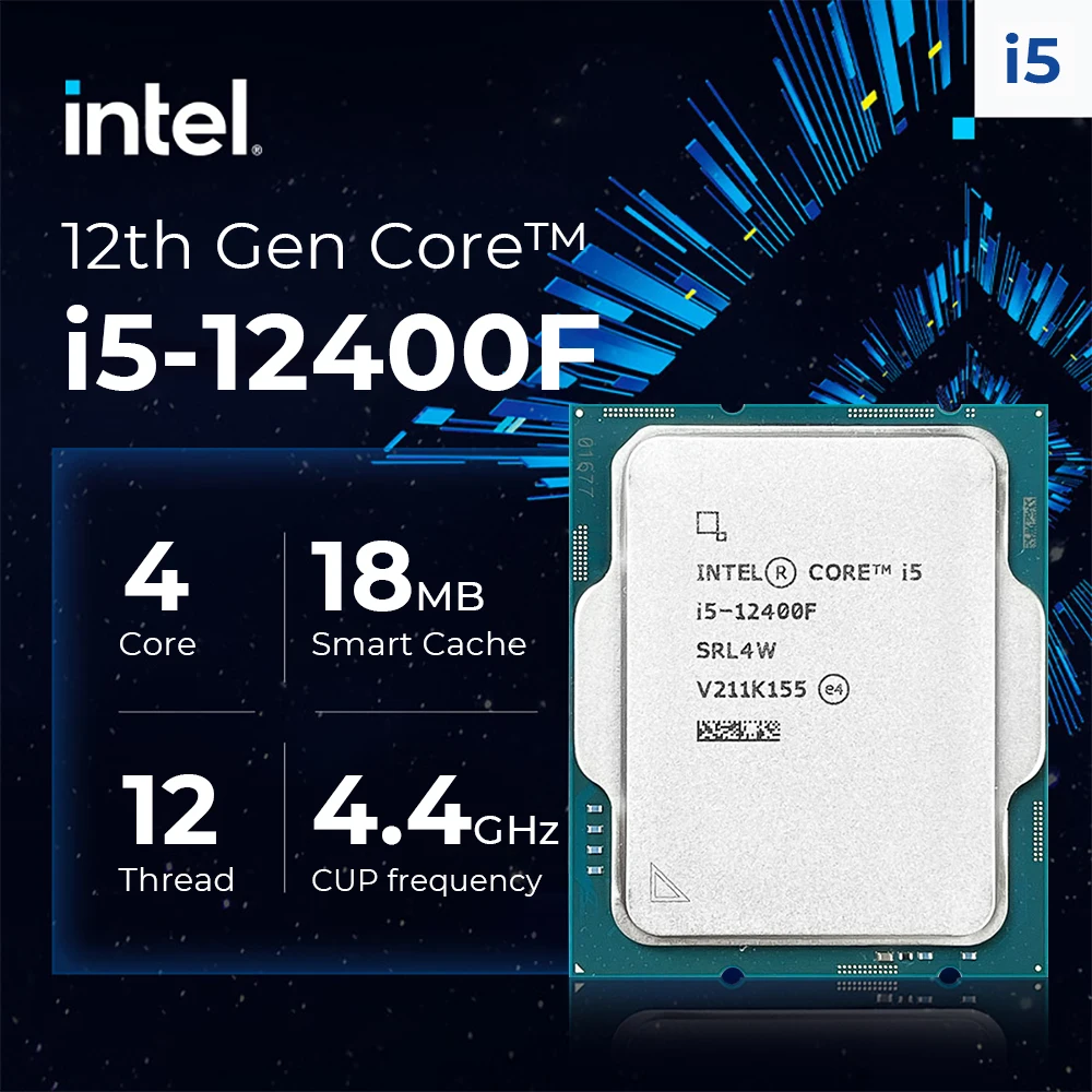 Intel Core I5-12400f I5 12400f 4.4ghz 6 Núcleo Processador Cpu 12 ...