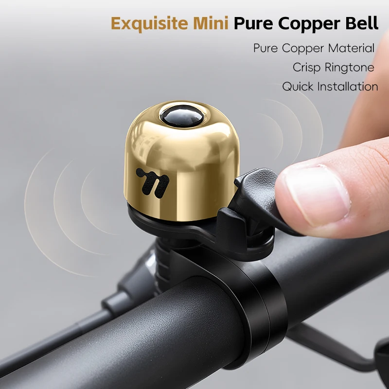 WEST BIKING Pure Copper Bicycle Bell High Decibel Super Loud Mountain Road Bike Warning Horn Balanced Cycling Tintin