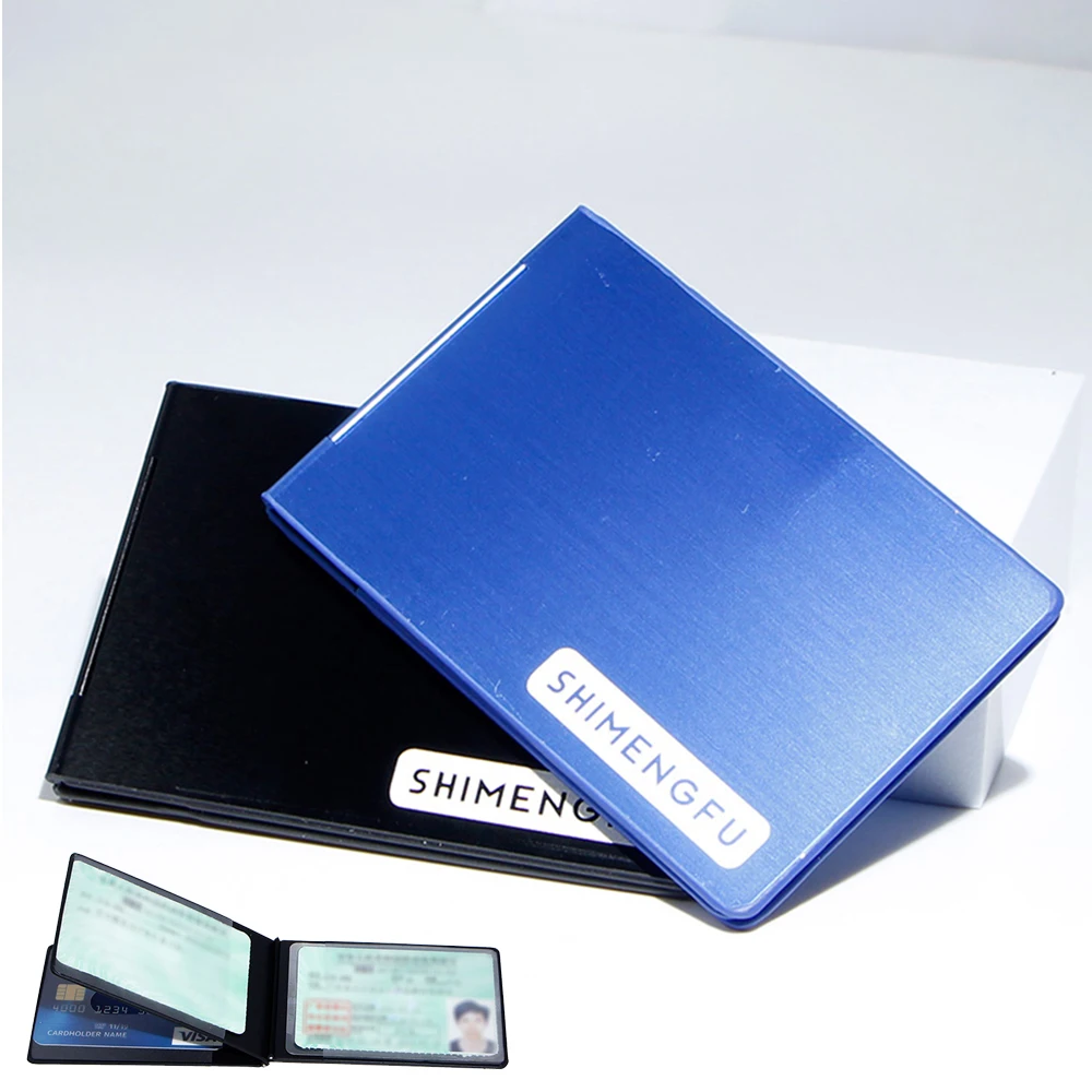 Aluminum Alloy Ultra-thin Card Holder Mini Wallet Driver License ID Cover Bag Driving Cardholder Women Slot Bank Card Package wallet card holder card holder credit card holder
