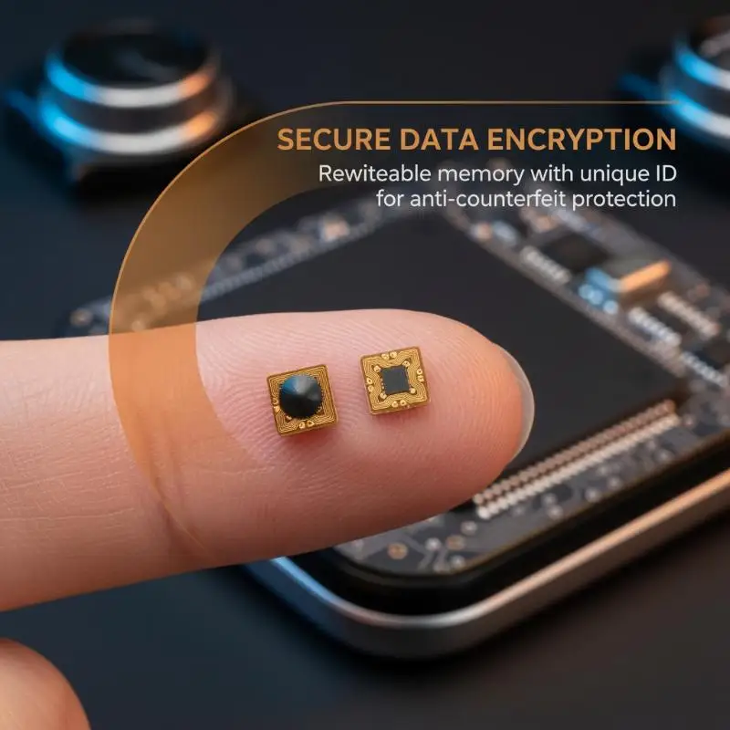 프로그래밍 가능한 4*4mm 마이크로 FPC NFC RFID 태그 스티커 Ntag213 1mm 판독 범위, 출입 통제 및 공급망 관리용