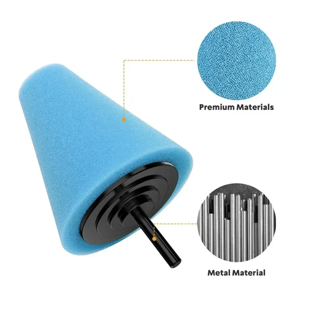Car Hub Polishing Sponge 2pcs Grinding Head Metal Plastic Conical Wheel