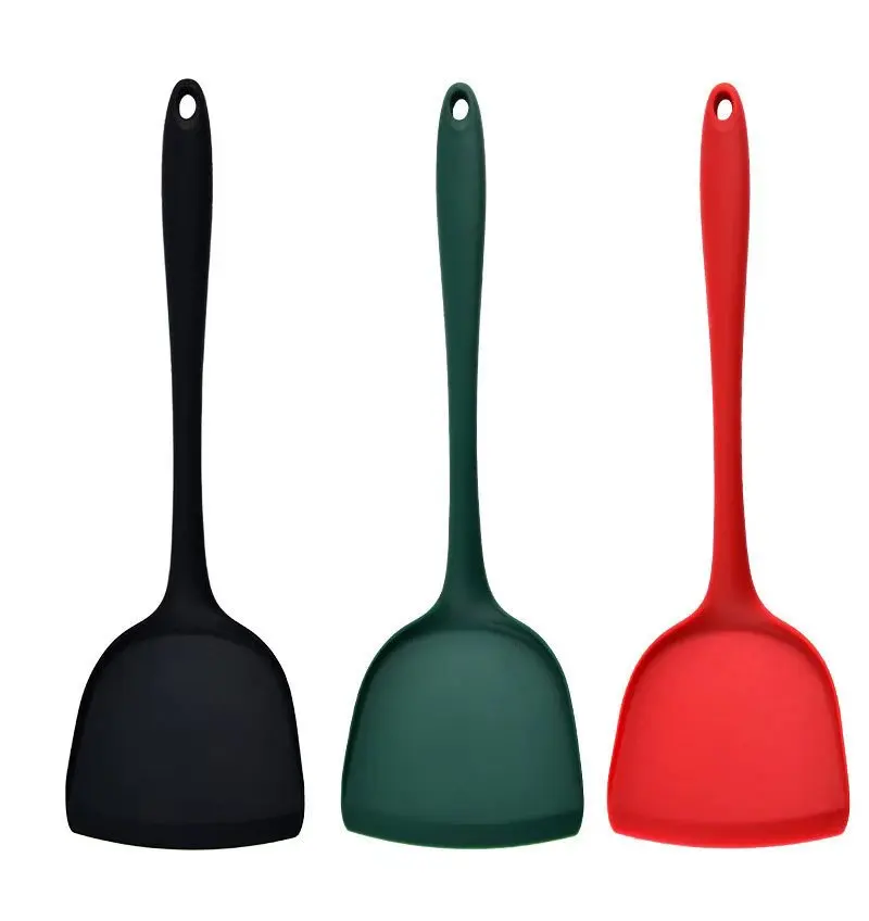 Thick silicone spatula, non stick pan, heat-resistant kitchenware, food grade lightweight wok, household cooking spatula