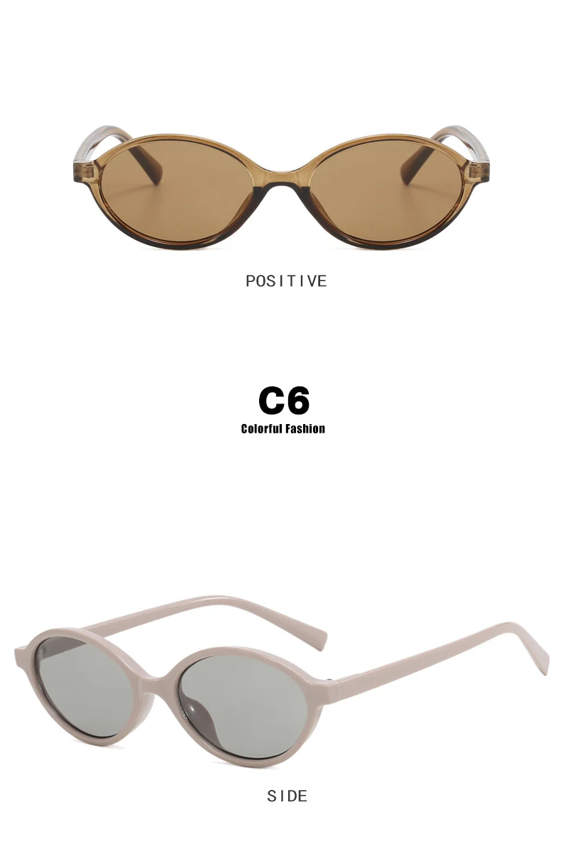 Vintage Ovale Sonnenbrille Frauen Mode Sonnenbrille für Weibliche Sexy Damen Kleine Rahmen Runde Brillen – Detail 12