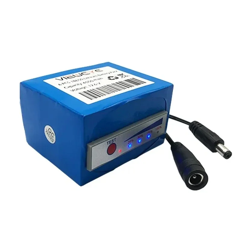 

2024 New 11.1V/12.6V 18650 Lithium Battery 3S2P 12V 4500 Mach Underwater Fishing Room Detector Portable Power Indicator